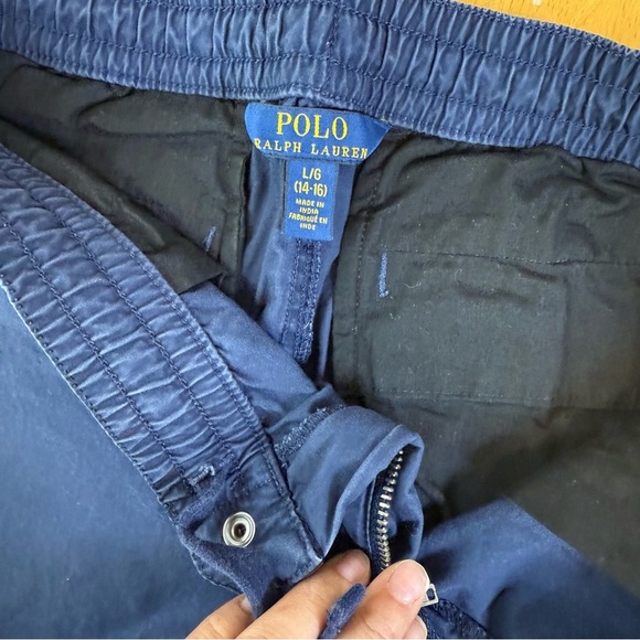 Polo Ralph Lauren Cotton Poplin Jogger Pant Boys X-14/16 Blue Elastic Waist - Picture 10 of 11